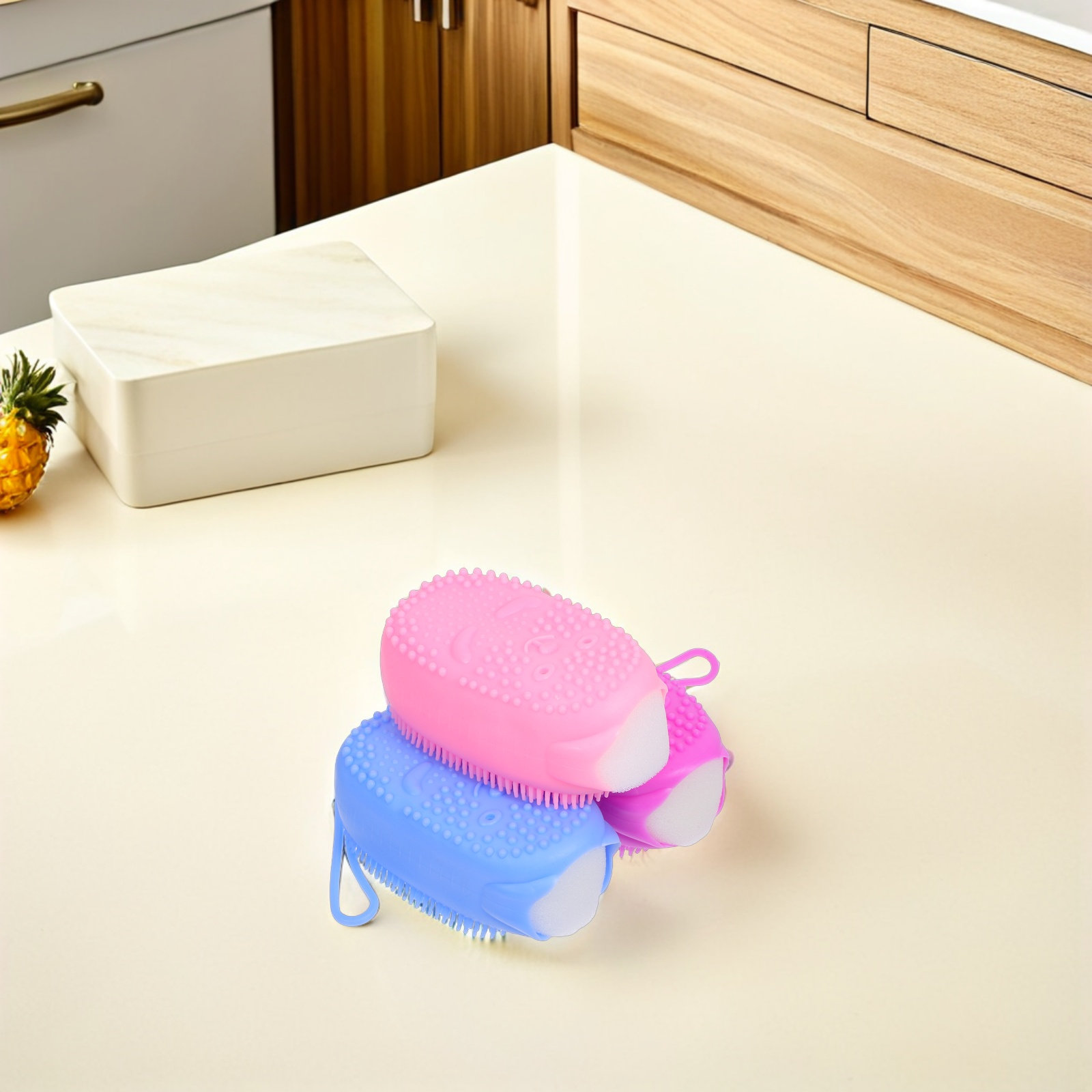 Body Brush - 3個入り シリコン製ボディスクラバー 両面使用可能 バススポンジ 柔らかい素材で角質除去 シャワーブラシ