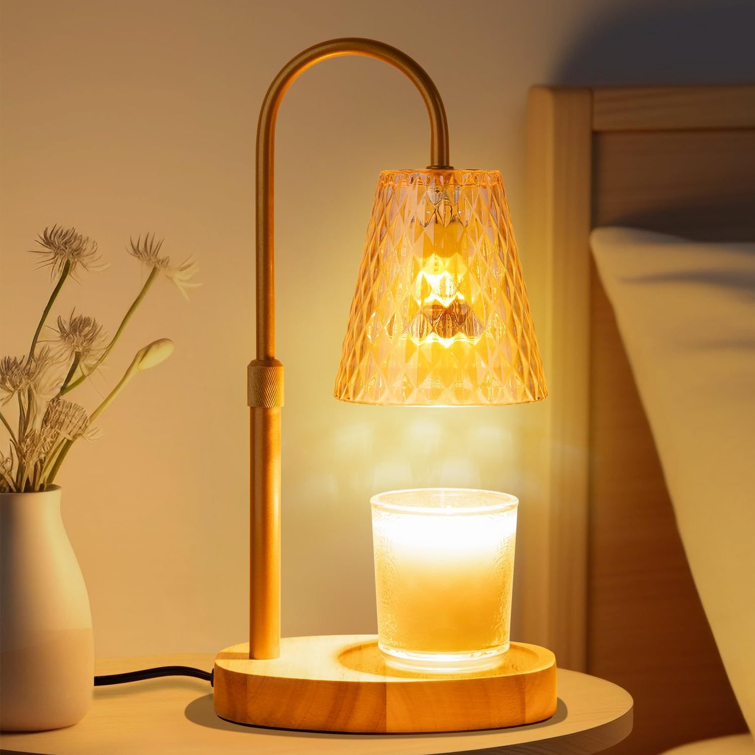 Wax Warmer - フレームレスワックスメルトウォーマーランプガラスシェードレトロアロマキャンドルライトデスクデコレーションヴィンテージ香り付き