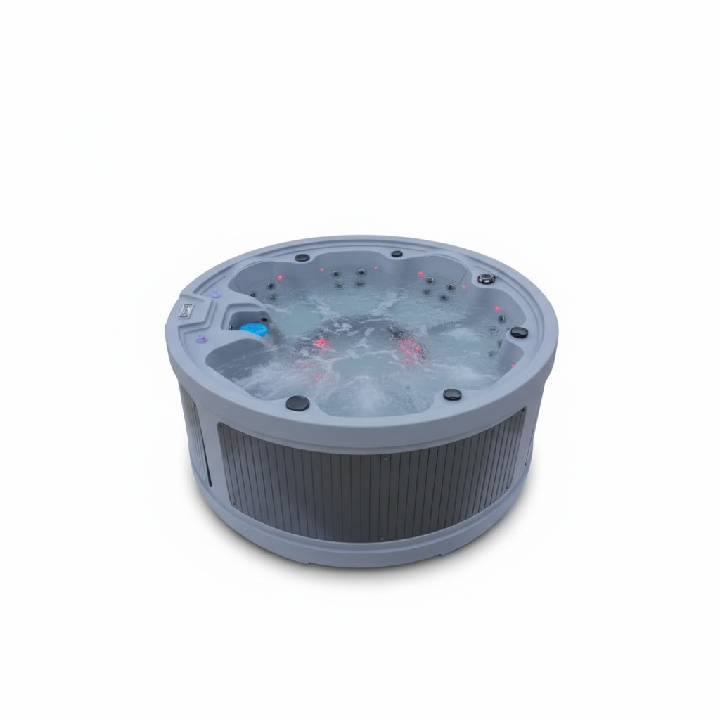 Hot Tub - 7人用ホットタブ、丸型マッサージスパ、回転成形屋外スパ浴槽、2000x2000x780mm自立式ジェットバス、家族でのリラックスに