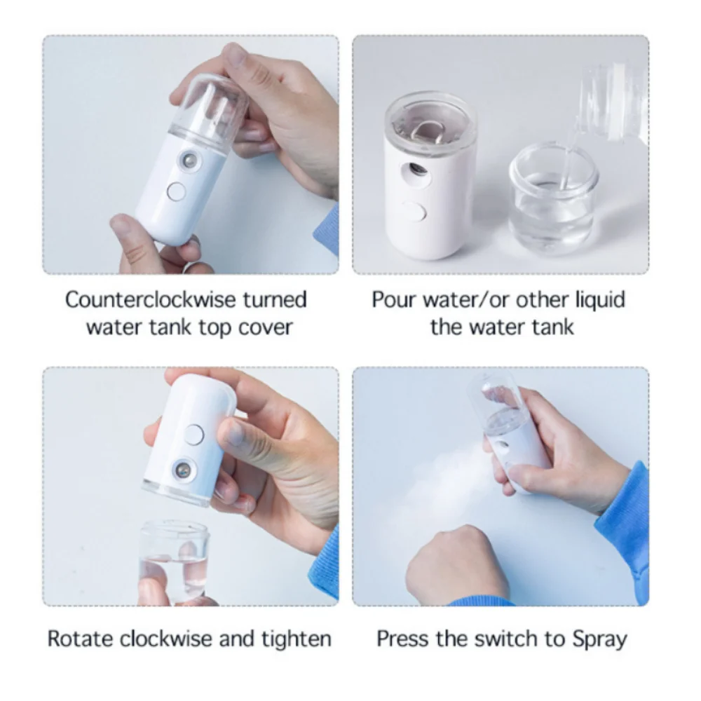ポータブル小型フェイシャルスチーマー充電式30mlミニ加湿器 - Face Steamer のレビューと価格