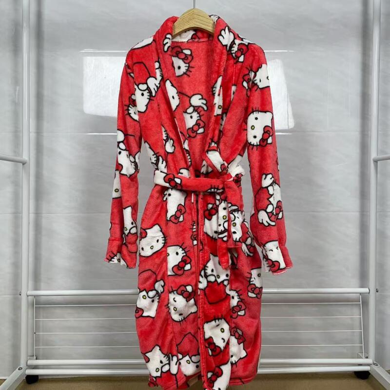 ナイトガウン ハローキティ 新しい秋冬暖かいミッドレングスバ - Bathrobe のレビューと価格