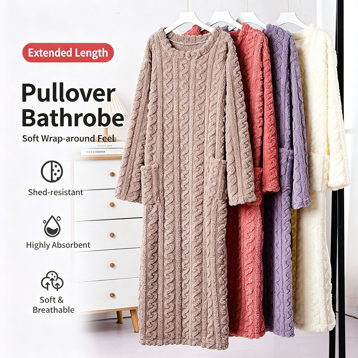 冬用コーラルベルベットナイトガウン、女性用ジャカードコットン - Bathrobe のレビューと価格