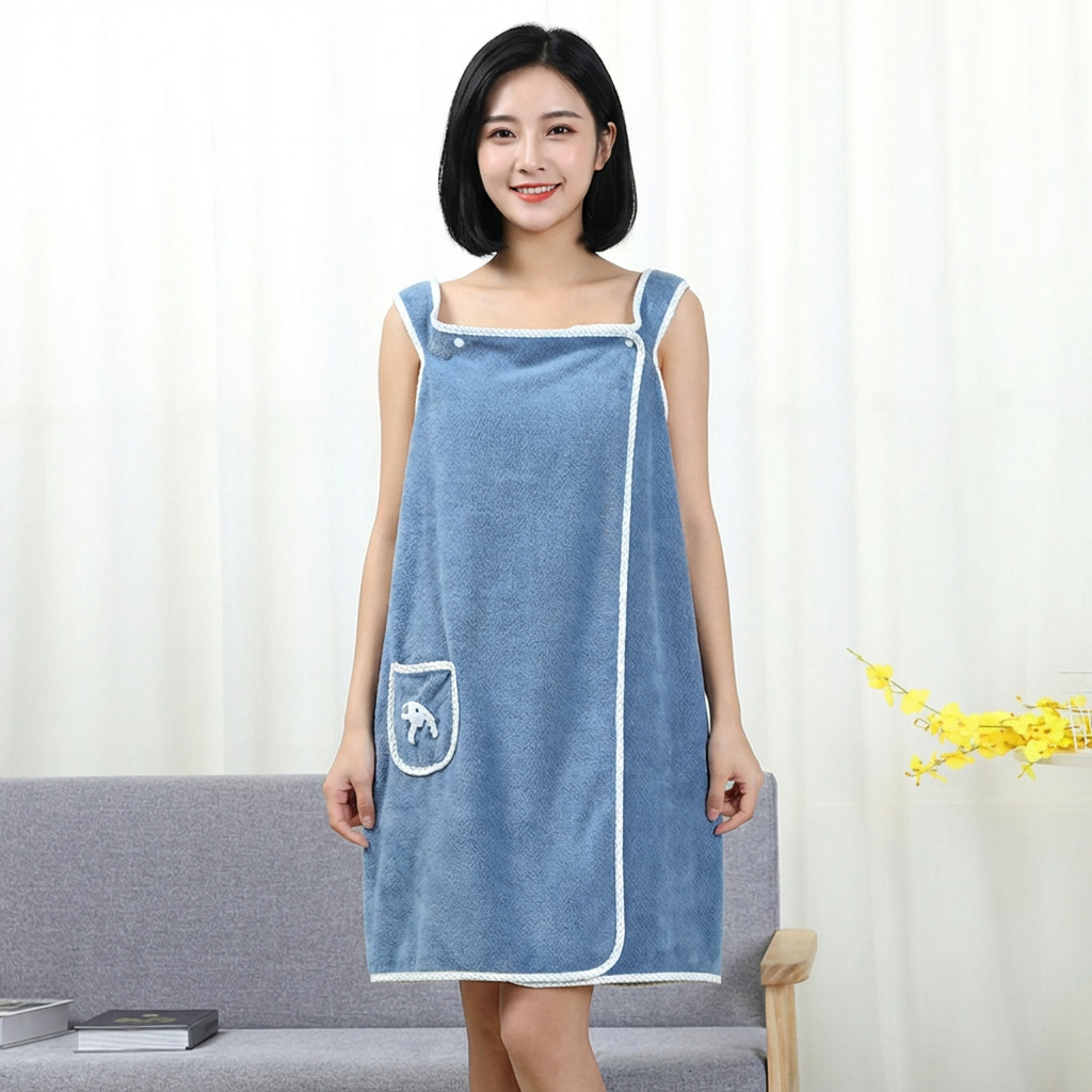 コーラルフリースバススカート ソフトで厚手、吸水性抜群、着用 - Spa Towel のレビューと価格